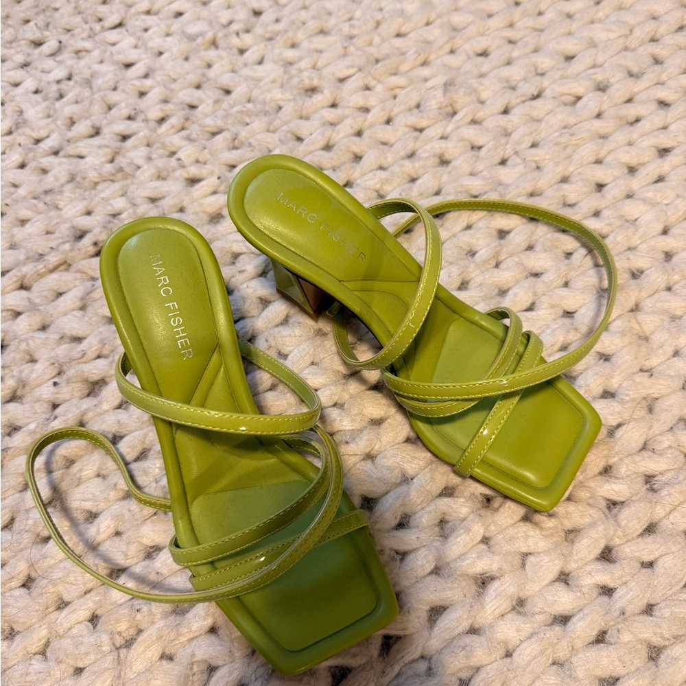 Marc Fisher Lime-Strap Square-Toe Block Heel Sandals